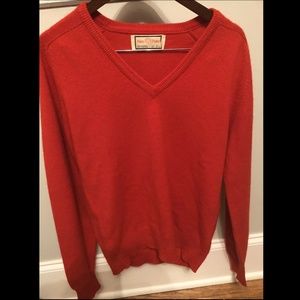 Alan Paine vtg 70s 100% cashmere sweater, red L/42